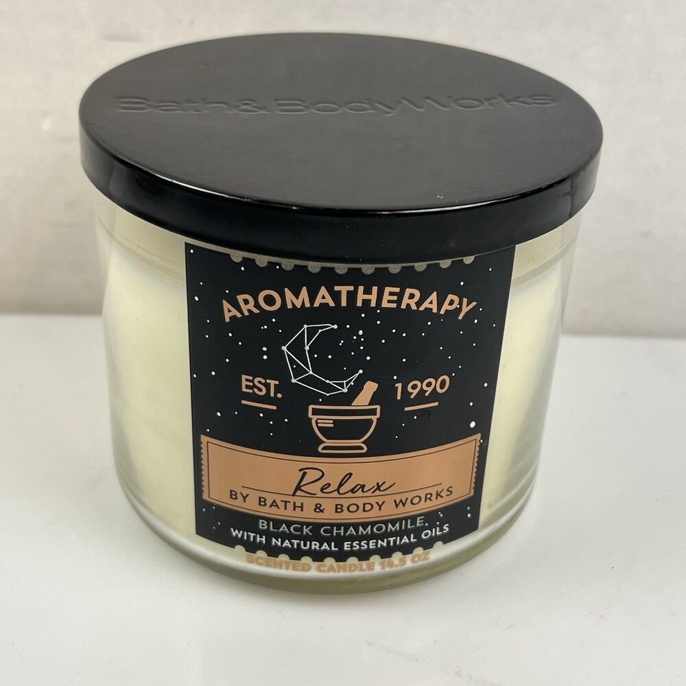 RARE & ORIGINAL ! Relax Black Chamomile Aromatherapy- Bath & Body Works Candle